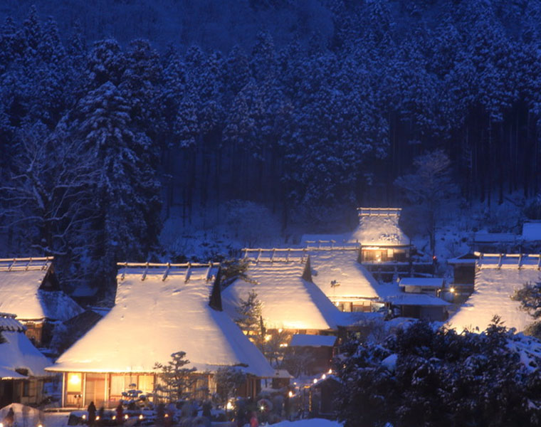 Snow Lantern Festival in Miyama's Thatched Village