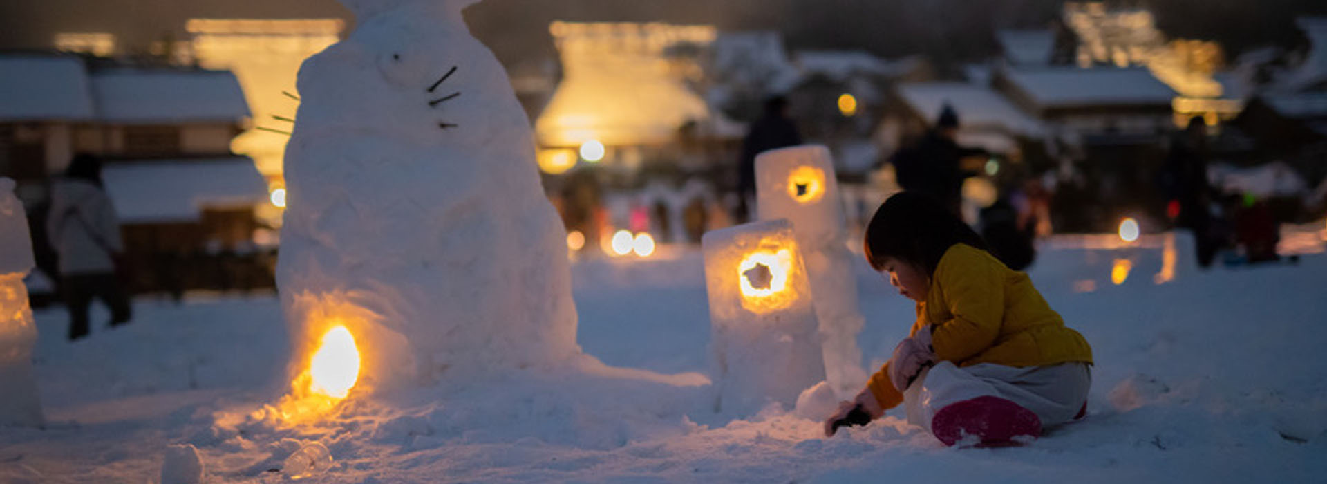 Snow Lantern Festival in Miyama's Thatched Village